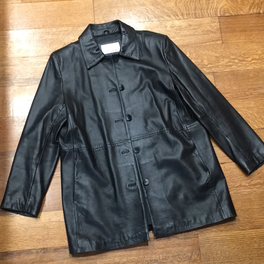 Vintage Nine West Classic Black Leather Jacket